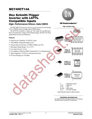 MC74HCT14ADR2 datasheet  